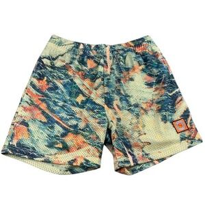 Overtime Cant See Me Shorts Men S Green Orange Mesh Basketball Relaxed Fit  Logo